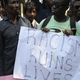 Members of the African Students Association hold placards during a protest in Hyderabad, India, on Feb. 6, 2016, in support of Tanzanian nationals assaulted by a local mob in Bengaluru (formerly Bangalore), India.
NOAH SEELAM/AFP/Getty Images